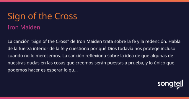 significado de la canción: sign of the cross de iron maiden