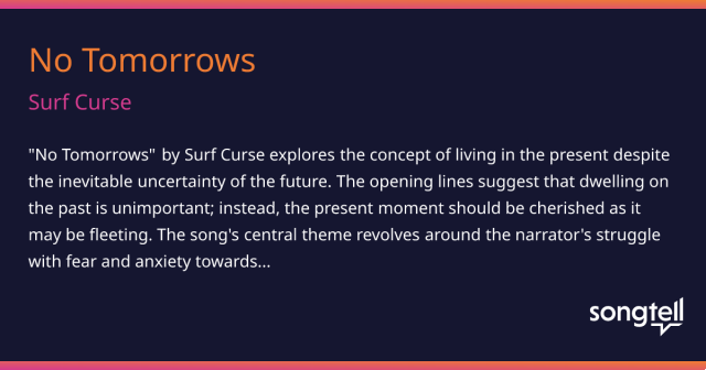 significado de la canción: no tomorrows de surf curse