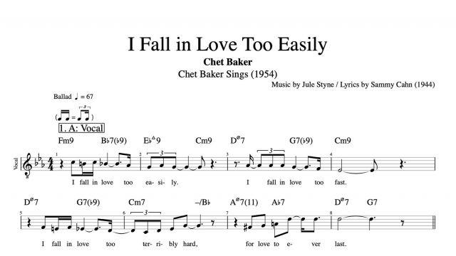 significado de la canción: i fall in love too easily de chet baker