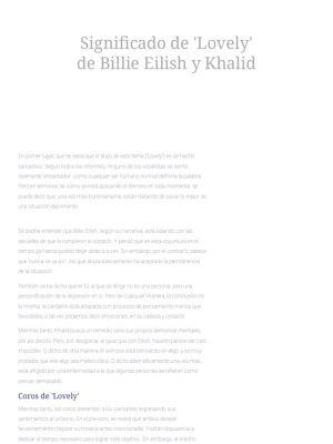 significado de la canción: lovely de billie eilish khalid