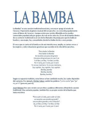 significado de la canción: bamba ka de madrigal